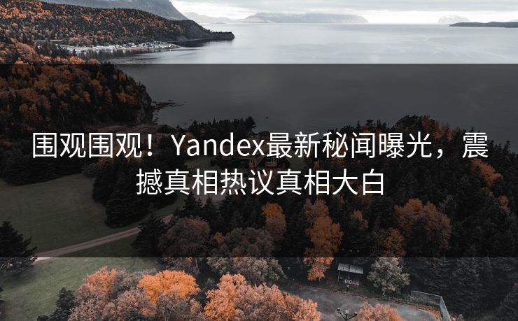 围观围观！Yandex最新秘闻曝光，震撼真相热议真相大白