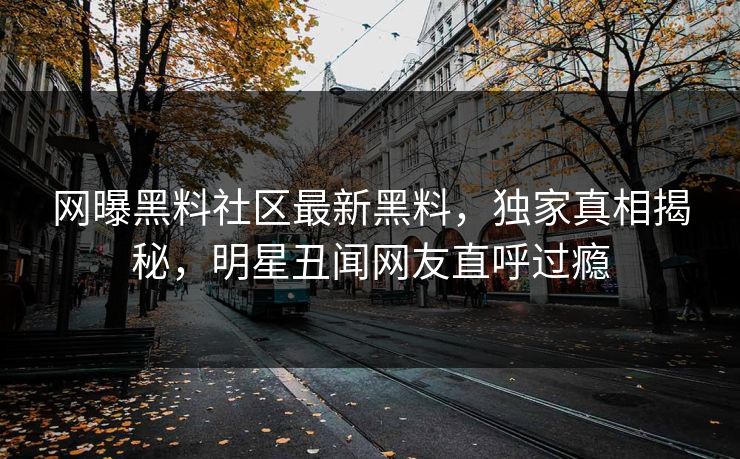 网曝黑料社区最新黑料，独家真相揭秘，明星丑闻网友直呼过瘾