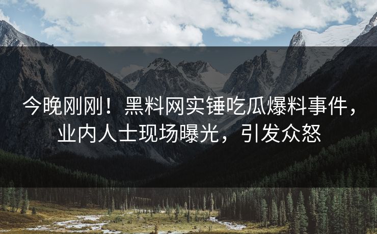 今晚刚刚！黑料网实锤吃瓜爆料事件，业内人士现场曝光，引发众怒
