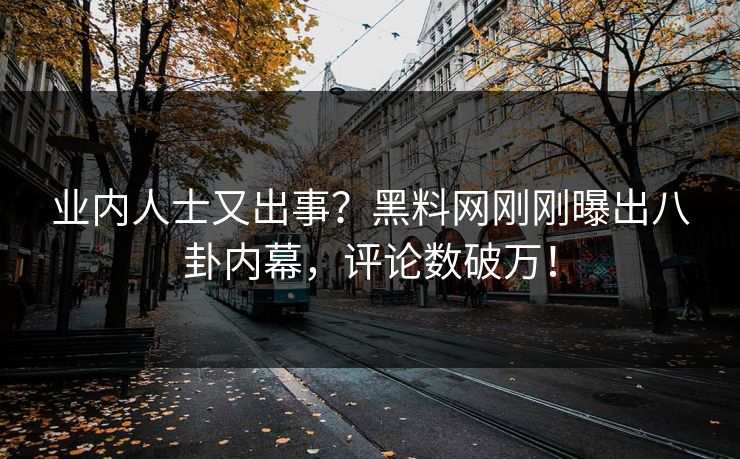 业内人士又出事？黑料网刚刚曝出八卦内幕，评论数破万！