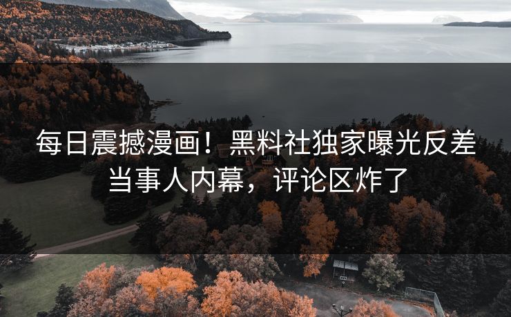 每日震撼漫画！黑料社独家曝光反差当事人内幕，评论区炸了